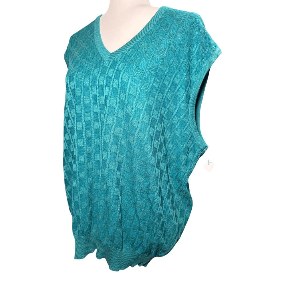 St. Croix Golf Vintage Sweater Vest, Green, Geometric Knit, Men's Large NWT